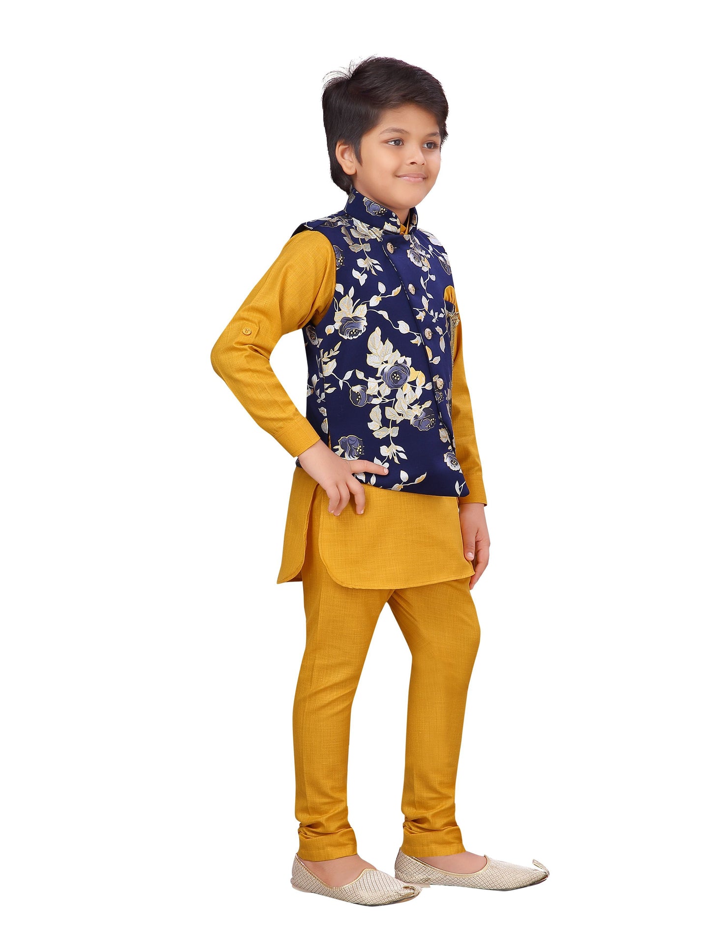AJ Dezines Kids Ethnic Wear Kurta Pajama and Waistcoat Set For Boys