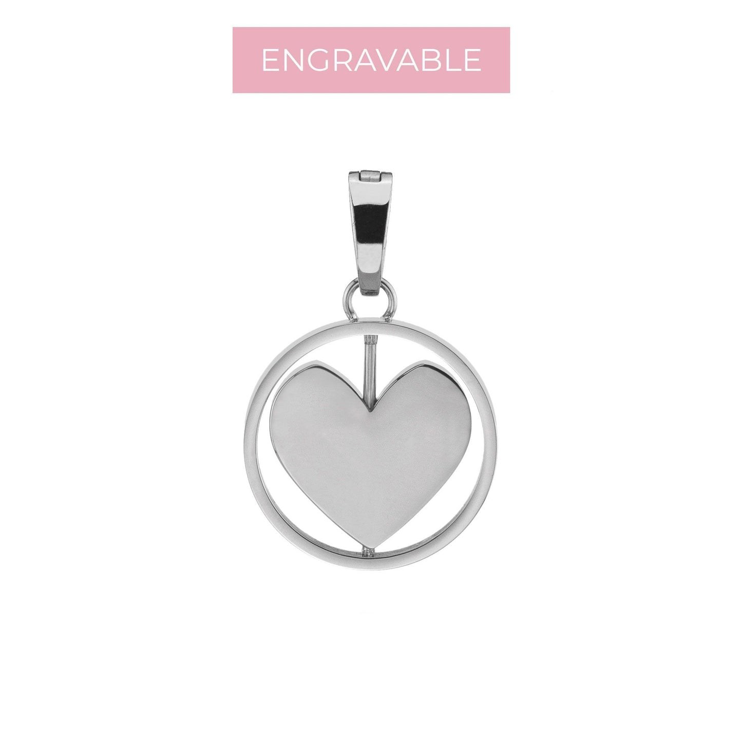 Pendentif à graver Heart Spin, or